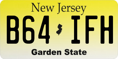 NJ license plate B64IFH