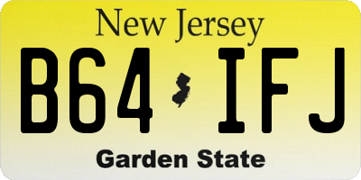NJ license plate B64IFJ