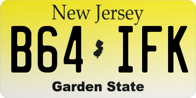 NJ license plate B64IFK