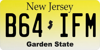 NJ license plate B64IFM