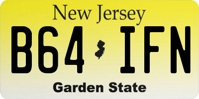 NJ license plate B64IFN