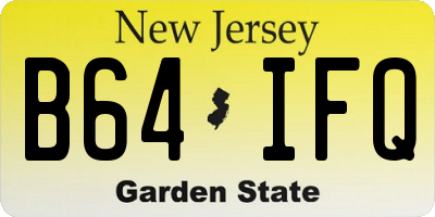 NJ license plate B64IFQ