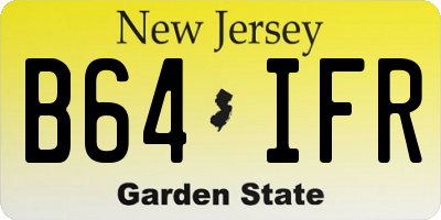 NJ license plate B64IFR