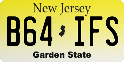 NJ license plate B64IFS