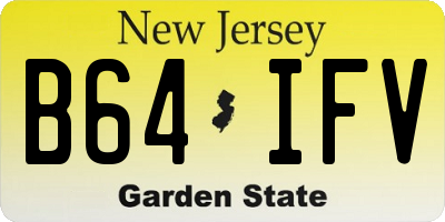 NJ license plate B64IFV