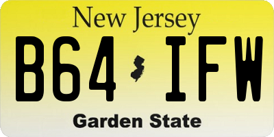 NJ license plate B64IFW