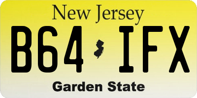 NJ license plate B64IFX