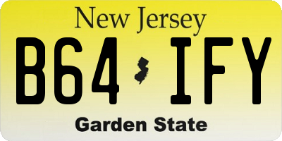 NJ license plate B64IFY