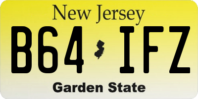 NJ license plate B64IFZ