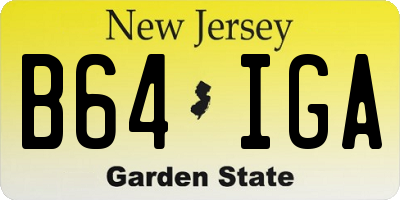 NJ license plate B64IGA