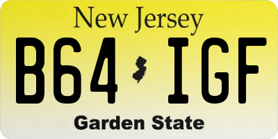 NJ license plate B64IGF