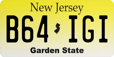 NJ license plate B64IGI
