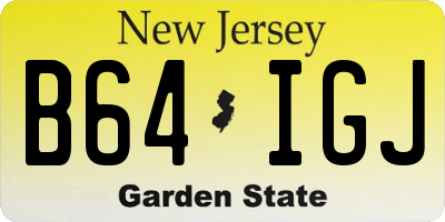 NJ license plate B64IGJ