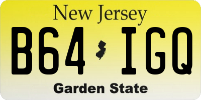 NJ license plate B64IGQ