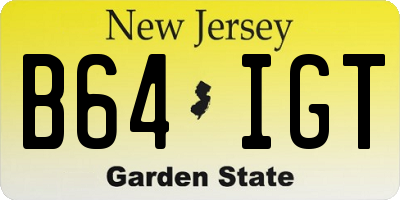 NJ license plate B64IGT