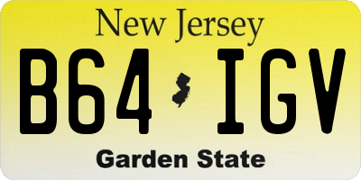 NJ license plate B64IGV