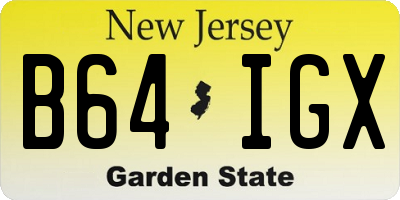 NJ license plate B64IGX