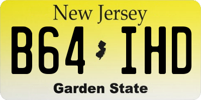 NJ license plate B64IHD