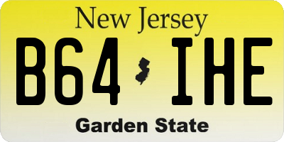 NJ license plate B64IHE