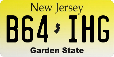 NJ license plate B64IHG
