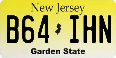 NJ license plate B64IHN