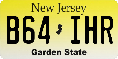 NJ license plate B64IHR
