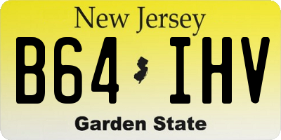 NJ license plate B64IHV