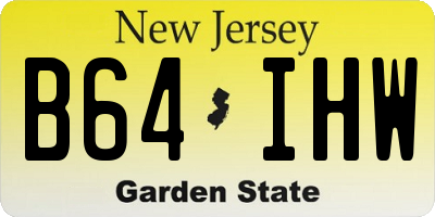 NJ license plate B64IHW