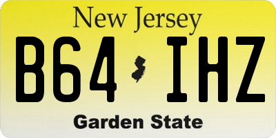NJ license plate B64IHZ