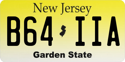 NJ license plate B64IIA