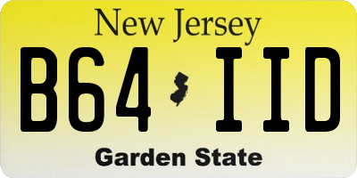 NJ license plate B64IID