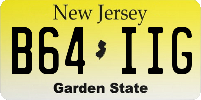 NJ license plate B64IIG
