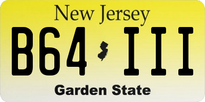 NJ license plate B64III