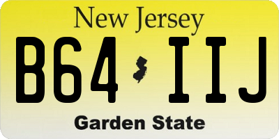 NJ license plate B64IIJ