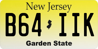 NJ license plate B64IIK