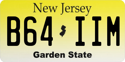 NJ license plate B64IIM