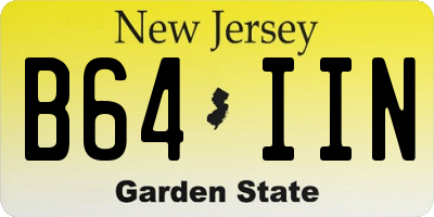 NJ license plate B64IIN