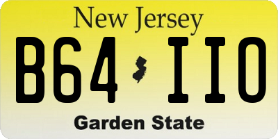 NJ license plate B64IIO