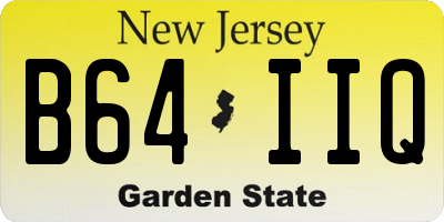 NJ license plate B64IIQ