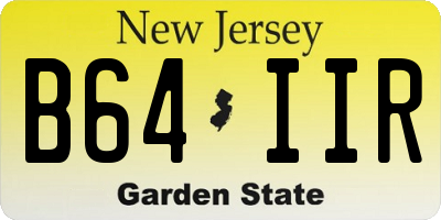 NJ license plate B64IIR