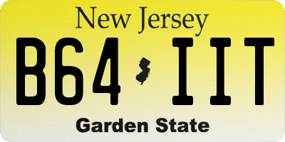 NJ license plate B64IIT