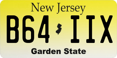 NJ license plate B64IIX