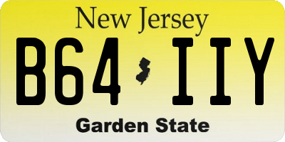 NJ license plate B64IIY