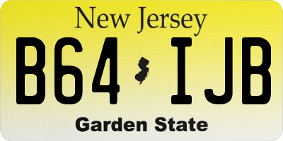 NJ license plate B64IJB