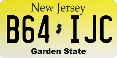 NJ license plate B64IJC
