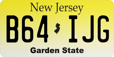 NJ license plate B64IJG