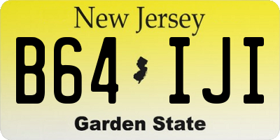 NJ license plate B64IJI