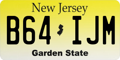 NJ license plate B64IJM