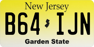 NJ license plate B64IJN