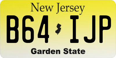 NJ license plate B64IJP